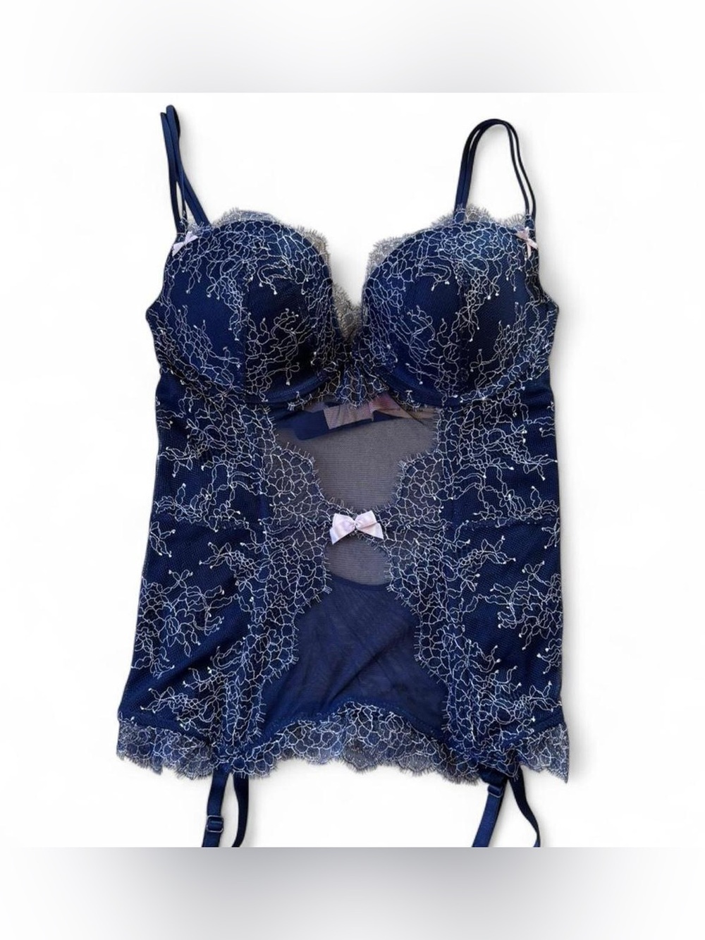 NWT Victoria's Secret navy blue lace corset